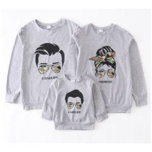 NEW Men's Grey #DADLIFE Print Long Sleeve Family Shirt Size Medium